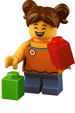 LEGO girl with colorful bricks